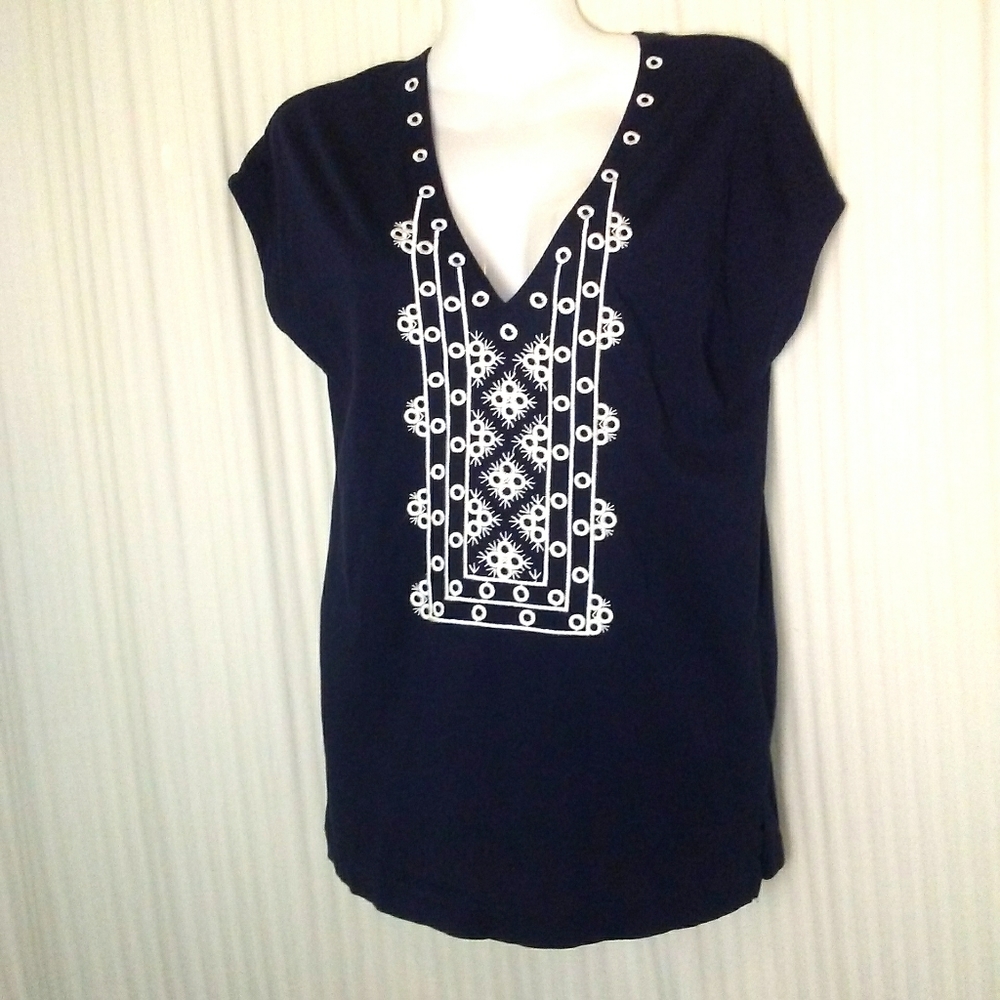 J. Crew Navy & White Top